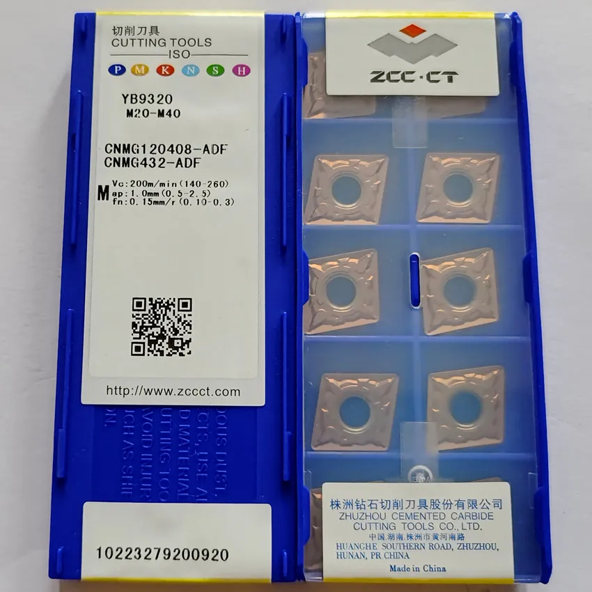 

CNMG120404-ADF YB6315/CNMG120408-ADF YB6315/CNMG120404-ADF YB9320/CNMG120408-ADF YB9320 ZCC.CT carbide inserts M20-M40 P05-P20