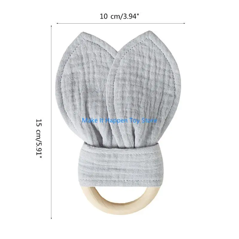 28EC القطن الطفل عضاضة أرنب الأذن خشب الزان حشرجة الموت الرضع لعبة التمريض لعبة التدريب