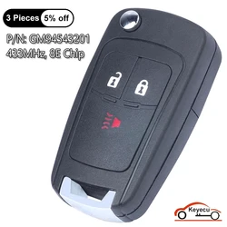 KEYECU 3 przyciski 433MHz 8E Chip dla Chevrolet Spark 2013 2014 2015 2016 Auto obrotowy pilot kluczyk OEM Fob GM94543201