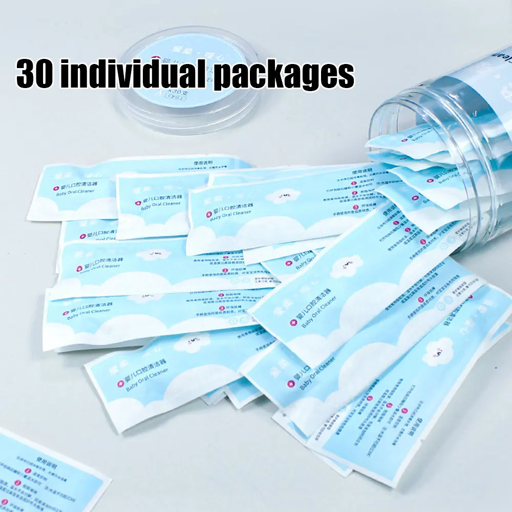 30-300PCS Disposable Baby Mouth Cleaning Stick Detergent Milk Tooth Veil Toothbrush Baby Tongue Wash Newborn Baby Teeth Care
