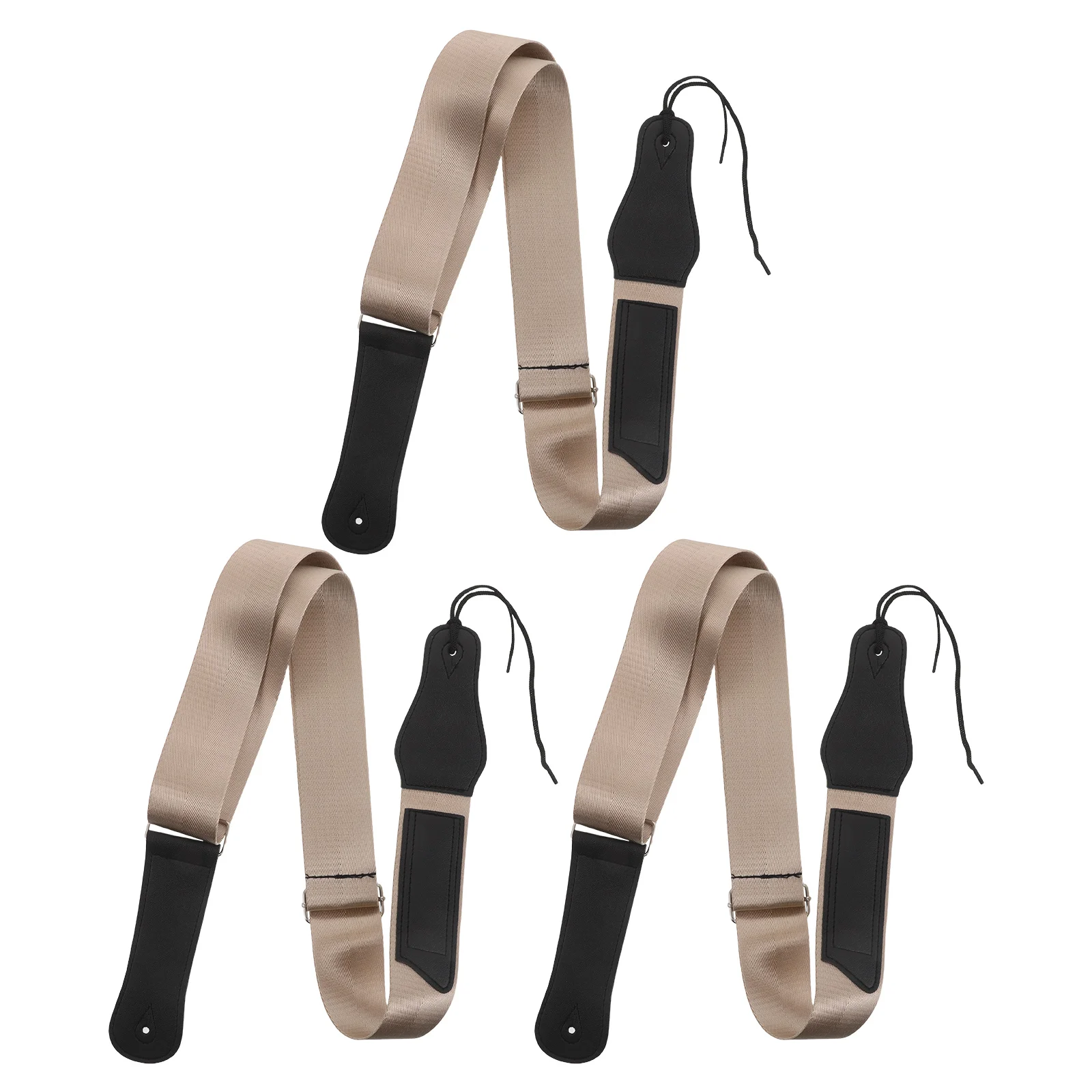 

3Pcs Wide PU Electric Guitar Strap Blue Adjustable with Pick Organizer Comfortable Shoulder Pad for Acoustic Bass