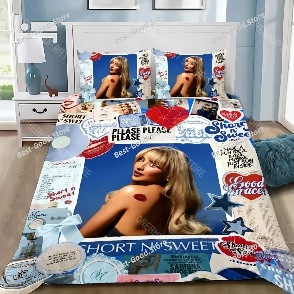 Singer Duvet Pillowcase Bedding Set Boy C-Carpenter Girl Bedroom Decoration Children Gift S-Sabrina Single Double Large Size - A