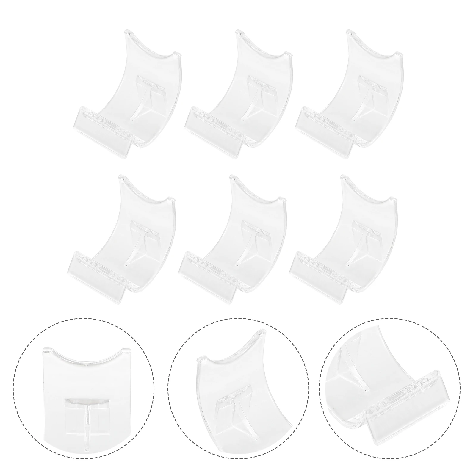 

10pcs Desktop Phone Brackets Transparent Storage Holder Multi-Functional Clear Acrylic Stand For Home Office Use Lightweight