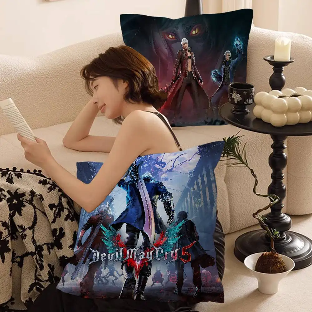 Game D-Devil M-May C-Cry Pillow Cover for Bedroom Room and Living Room Sofa Decorative Cushion Cover