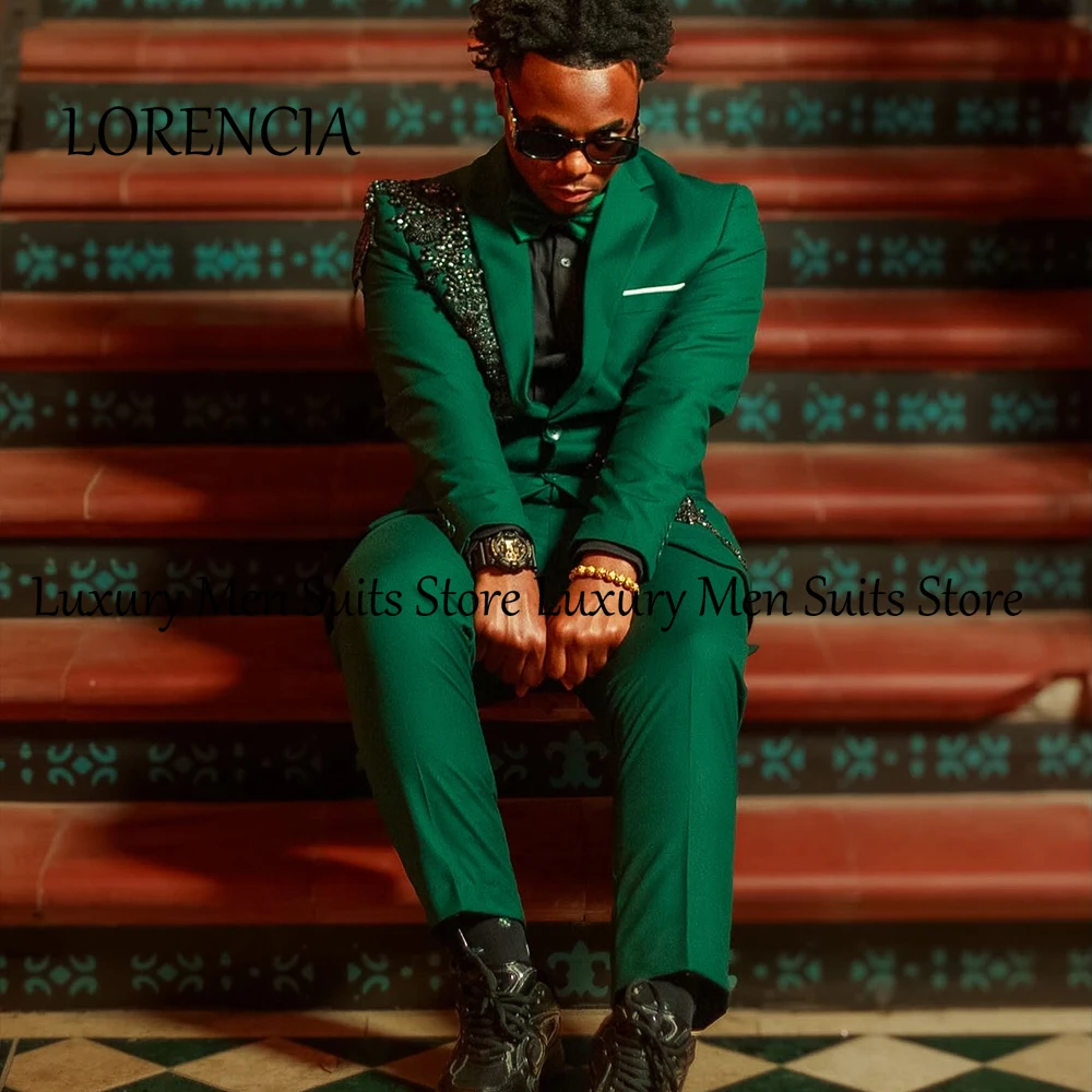 

Мужские костюмы с блестящими кристаллами, 2 предмета, смокинги с блестящими аппликациями, наряд для свадьбы, вечеринки, торжества, индивидуальный пошив, пиджак и брюки, мужская одежда