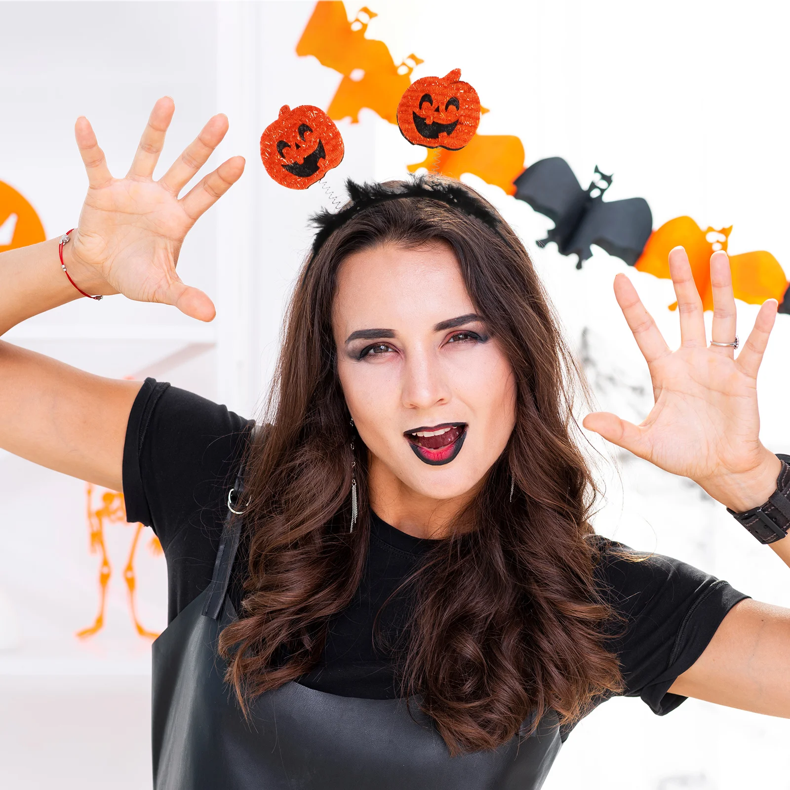 Accesorios para disfraz de Halloween, accesorio para cabeza de calabaza, banda para el pelo festiva para Nochevieja, fiesta de Pascua, decoración divertida, 6 uds.