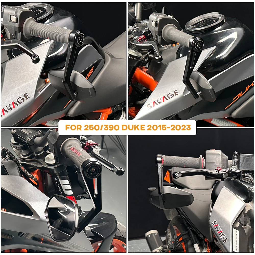 2025 Duke 390 Handlebar End Mirror E9 For 390 DUKE 250 125 Motorcycle Side Bar End Rearview Mirrors Wide Vision Rotation Duke250