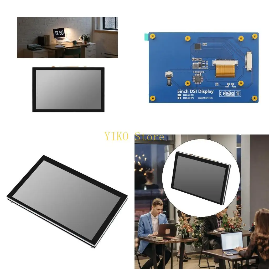 

K32C 5" 800x480 Resolution Capacitive IPS Display Module for 4B/3B/2B Supports Raspbian Multi-Touch