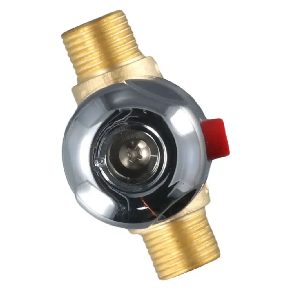 

Brass Thermostatic Mixing Valve 1/2 Inch Surface Mounted Pipeline Valve Adjustable Temperature Faucet Spool Water Heater