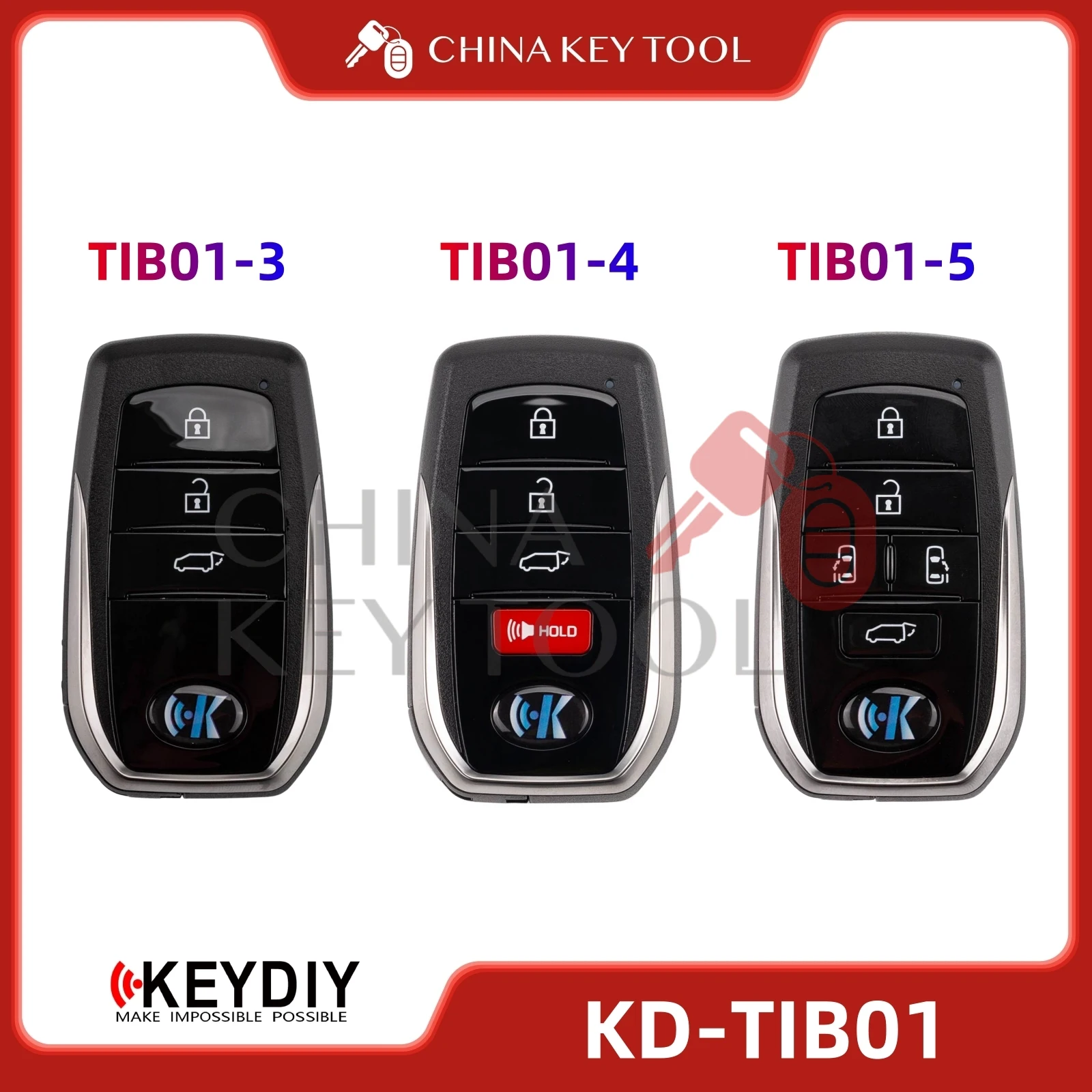

KEYDIY KD TIB01-3 TIB01-4 TIB01-5 Smart Remote Key with 4D 8A Chip for Toyota Lexus Type