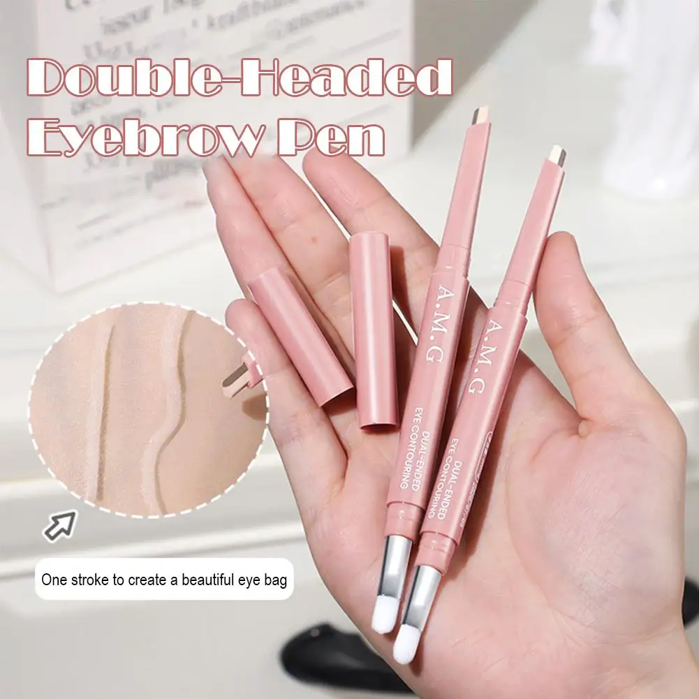 1 stücke Mulitfuntiona Doppelseitige Liegen Seidenraupe Bleistift Flüssigkeit Nude Stift Aufheller Kontur Highlighter Augen Make-Up Liner Q2W8