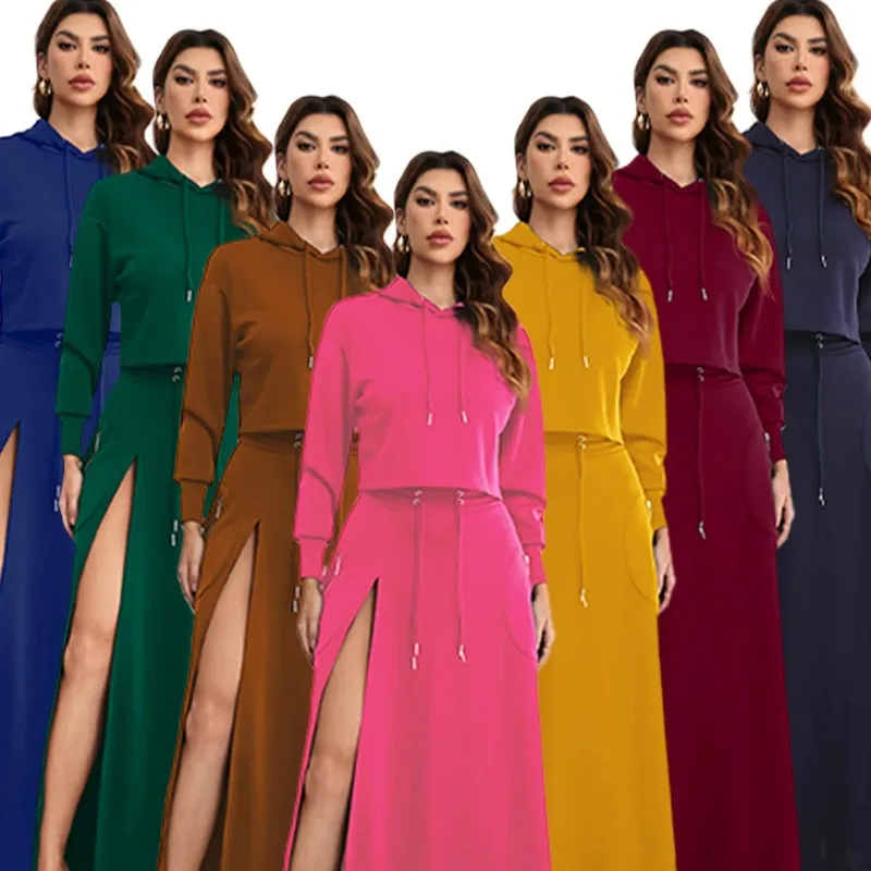 

2 Piece African Clothes for Women Spring Autumn African Long Sleeve Polyester Top Skirt Matching Sets Dashiki Africa Clothing