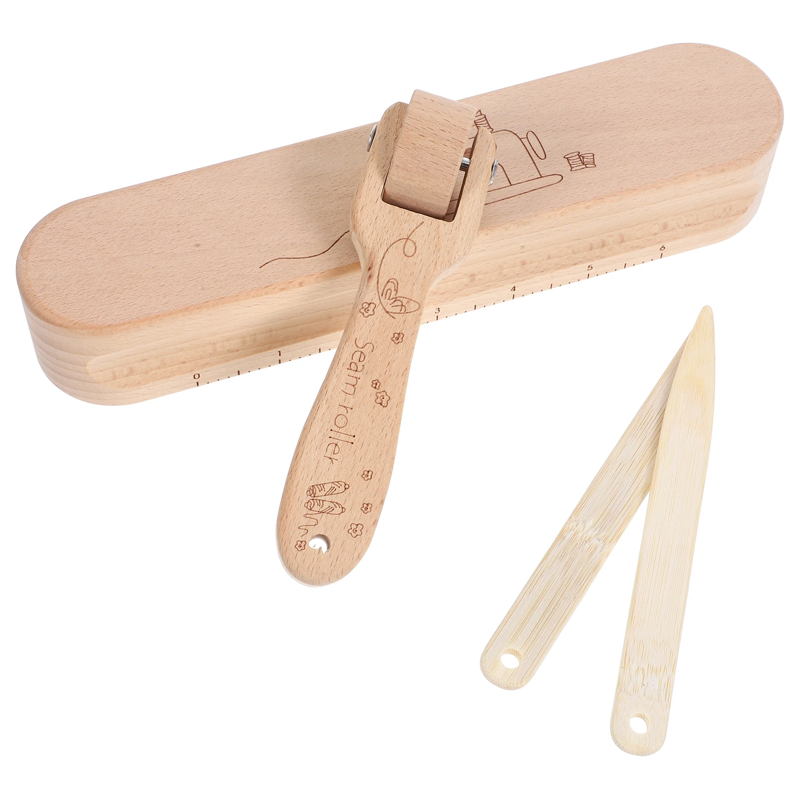 

4pcs Tailors Clapper Set Beech Wood Seam Roller Point Tuners Flattening Fabric Ironing Tools For Quilting Sewing Pressing