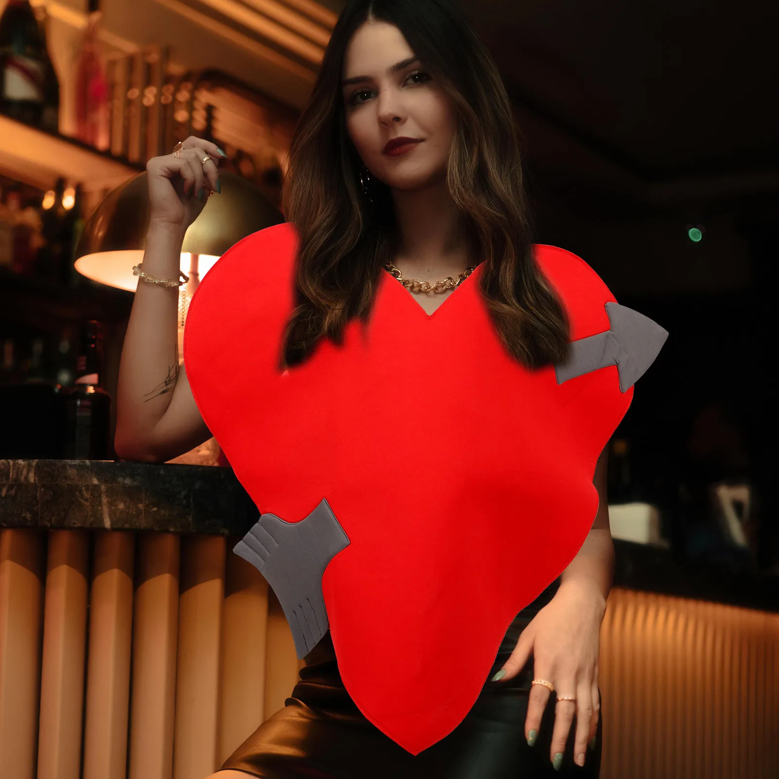 

Heart Costume For Women Girls Valentine'S Day Party Performance Cosplay Outfit Cupid Accessories
