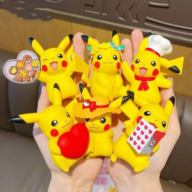 

Cute Mini Pikachu Blind Box Complete Set Action Figure Car & Desktop Ornament Collectible Anime Toy Birthday Gift