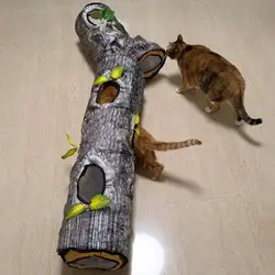 Tunnel Tube Toy for Pet, Unique Shape, Foldable Simulation, Tree Hole, Hide Ferret, Hamster Playing, 3-Way Play Tunnel