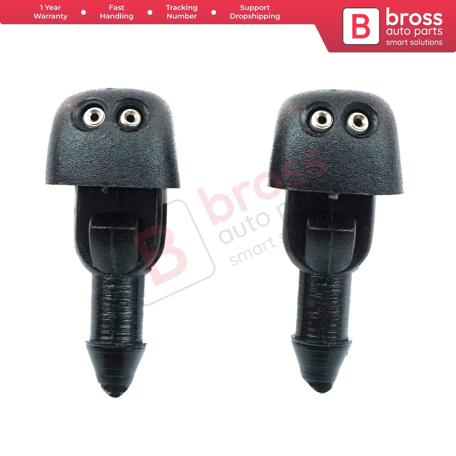 

Bross Auto Parts BSP524 2 Pieces Front Windscreen Water Washer Nozzle Spray Jets for Ford Transit T15 T20 Ship From turkey