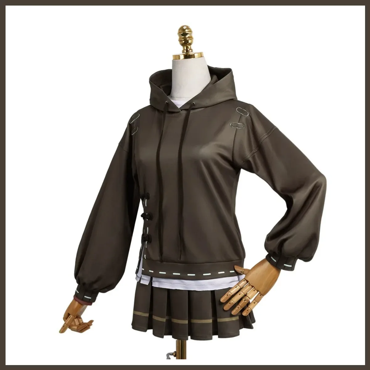 لعبة الهوية V Qi Shiyi العتيقة تأثيري حلي Taomengyan Tomyan هوديس تنورة شعر مستعار امرأة لطيف هالوين كرنفال البدلة #4