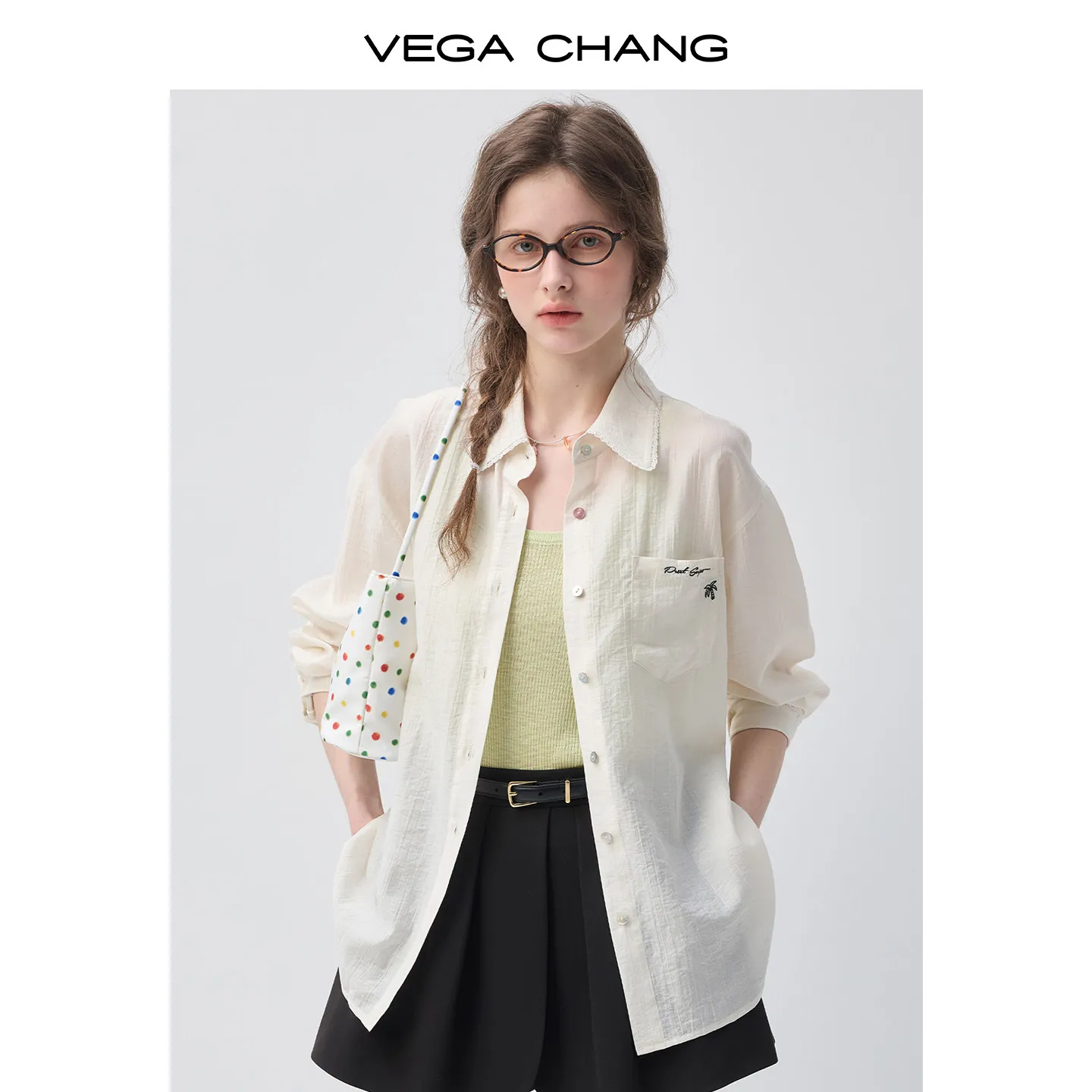 

Новая летняя рубашка Vega Chang из лиоцелла с легким эффектом помятости, с отложным воротником, текстурированный топ