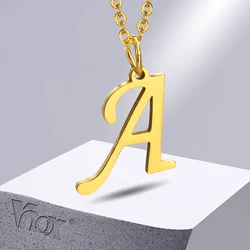 Vnox Stainless Steel Initial Letter A-Z Necklaces for Women Men Gift Jewelry,4 Colors Option