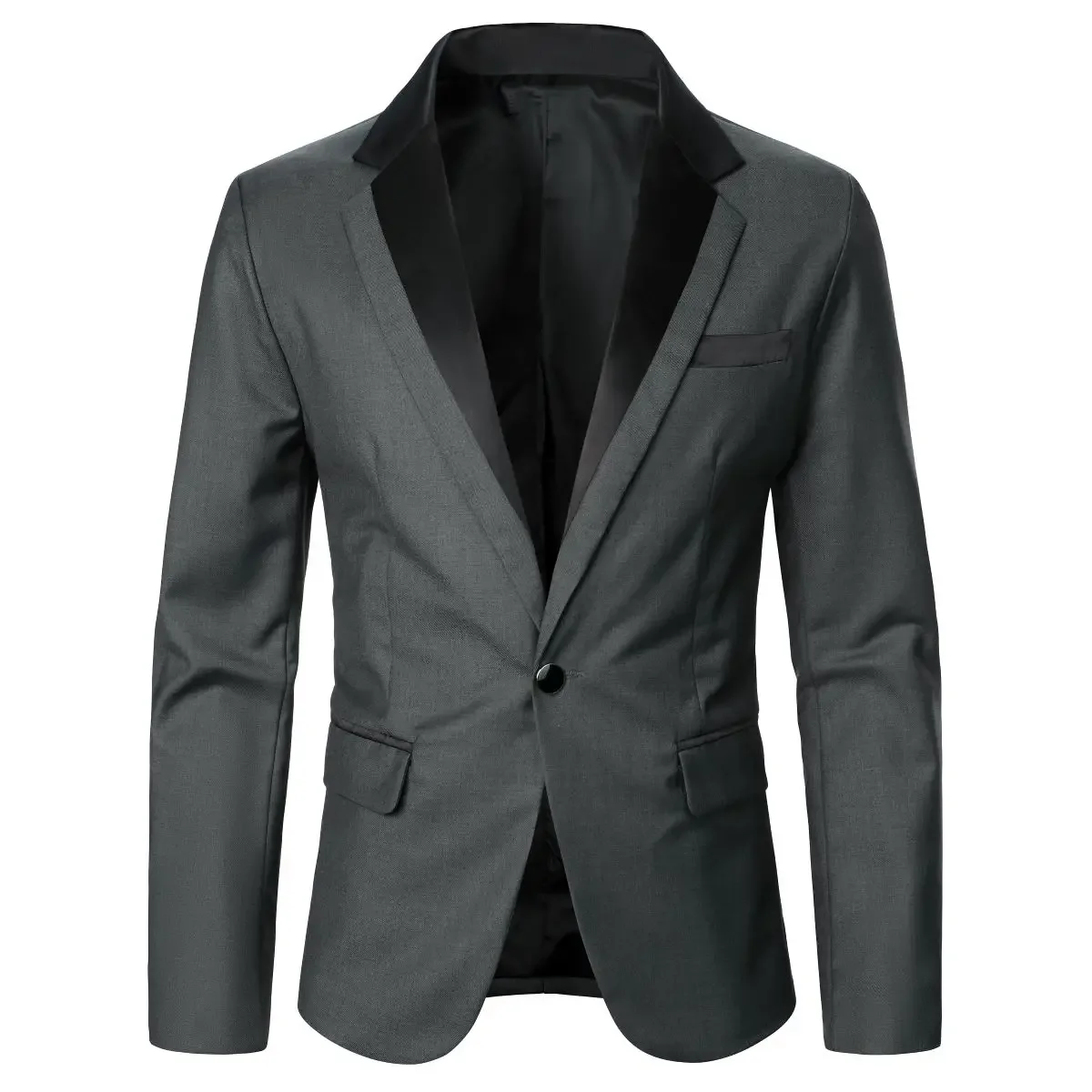 Men's Suit Single Button Windproof Men's Coat Business Casual Men's Wear Dinner Party Conference Business Trip Men's Jacket