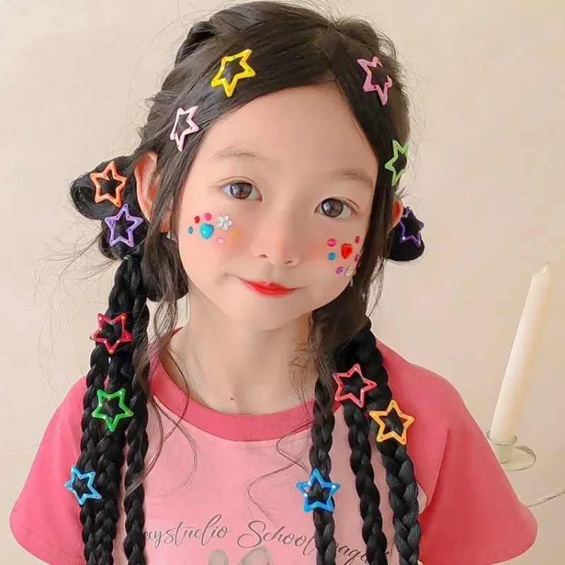 Cute Y2K Colorful Star Shape Hair Clips for Girls Children Lovely Hair Decorate Hairpins Headwear Fashion Women Hair Accessories