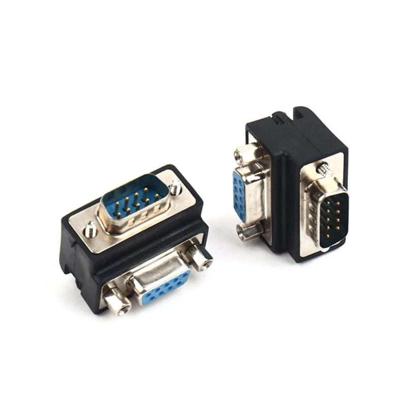 

2025 New DB9 9 Pin 232 Male to Female Serial Gender Adapter 90 Degree Extension Cable