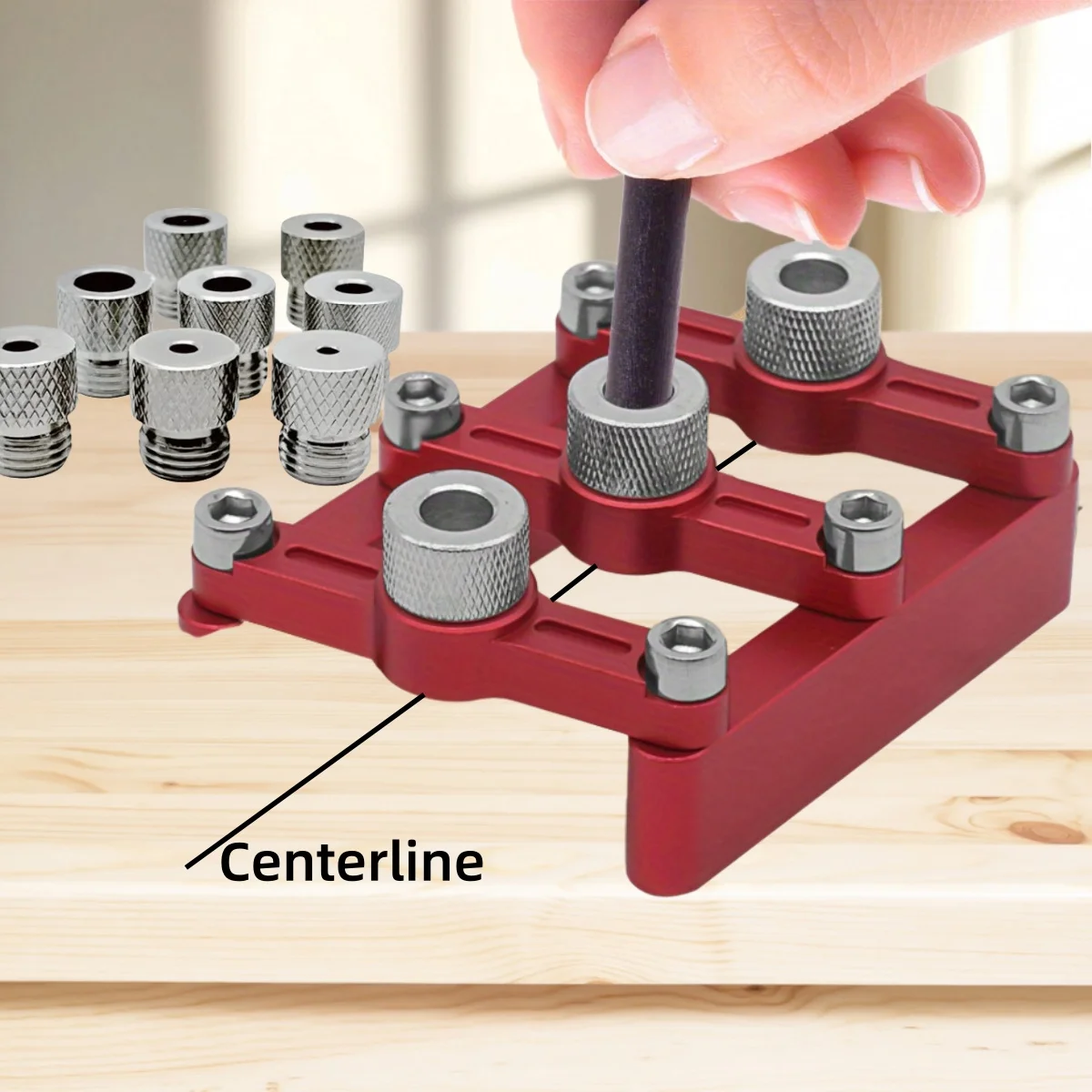 Aluminum Alloy Professional Carpentry Hole Positioner Locator Self Centering Round Hole Opener Flexibility for Furniture Making