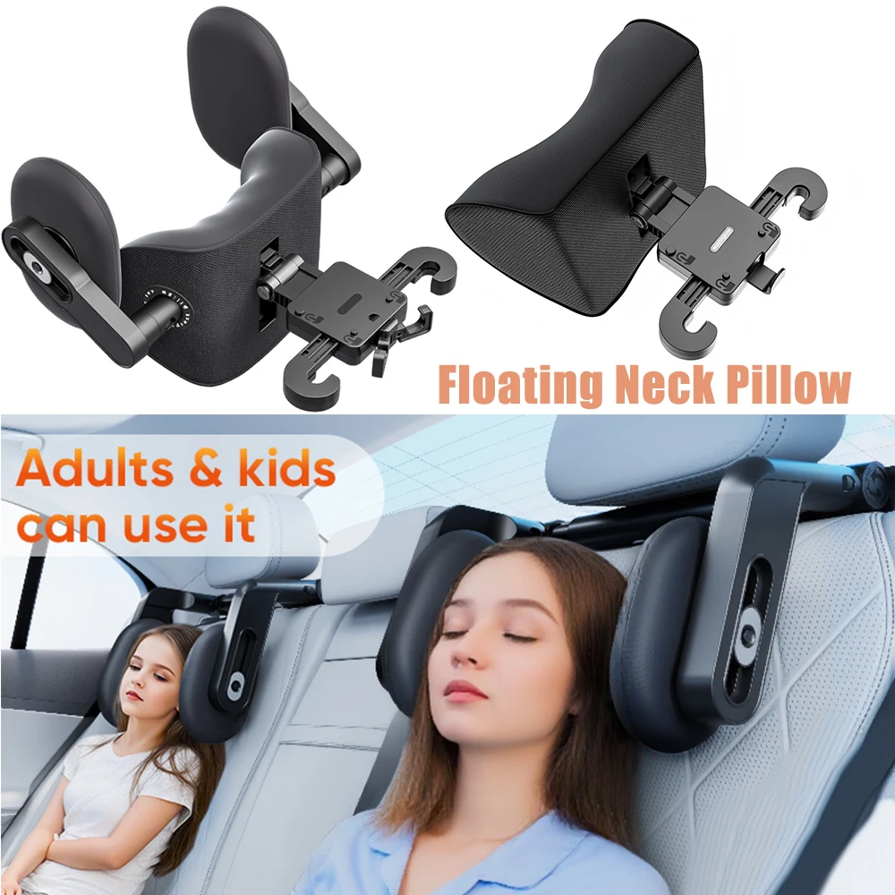 Car Headrest Floating Mechanical Ergonomic Neck Pillow Adjustable Seat Head Rest Support Comfort for Travel Camping Outdoor