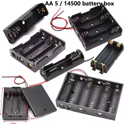 Battery box AA/No.5 battery holder with cover 14500 battery compartment 1/2/3/4/6/8 welding-free series diy battery slot
