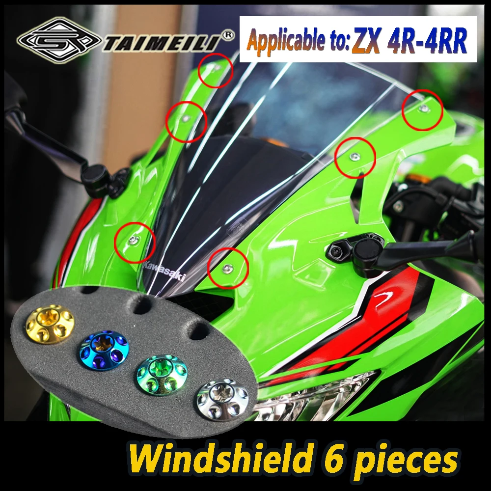 TAIMEILI Titanium Alloy Motorcycle Screw Kit for Kawasaki ZX4R 4RR - Full Vehicle Repair & Upgrade Parts