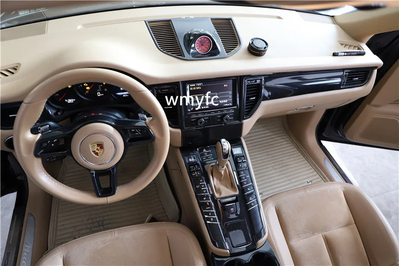 Car Inner For Porsche Macan Accessories 2014-2017 Car carbon fiber decorative cup air outlet window button panel Car styling