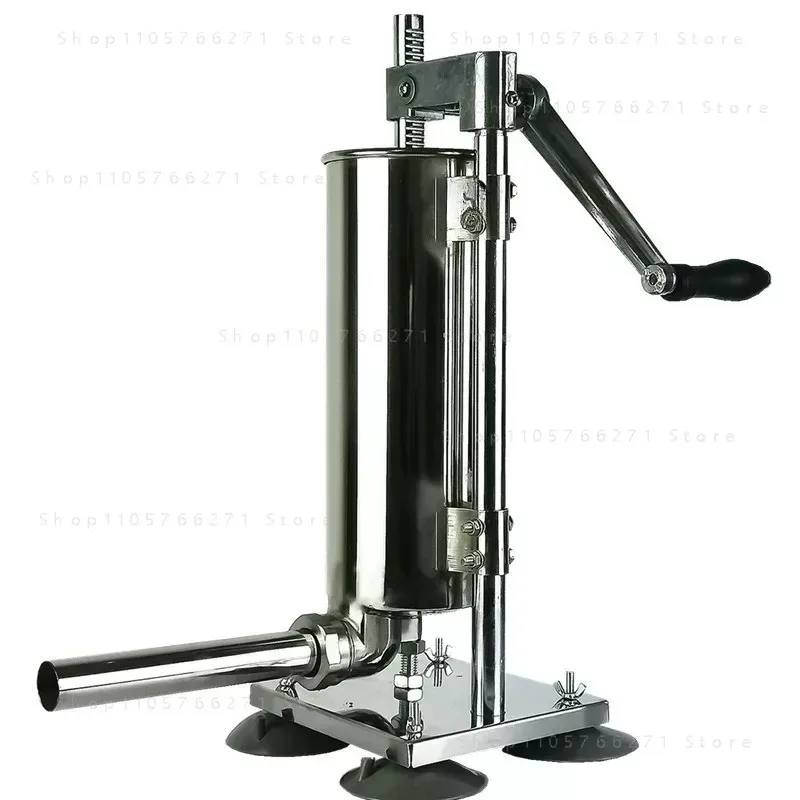Vertical Hand Crank Stainless Steel Sausage Stuffer for Household Use Commercial Stuffing Machine Kitchen Tool