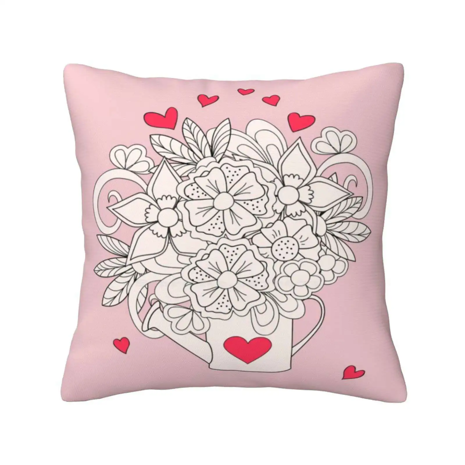 Bouquet With Love Pillows Case Bedroom Home Decoration Concept Love Romantic Valentines Day Holidays Save The Date Wedding