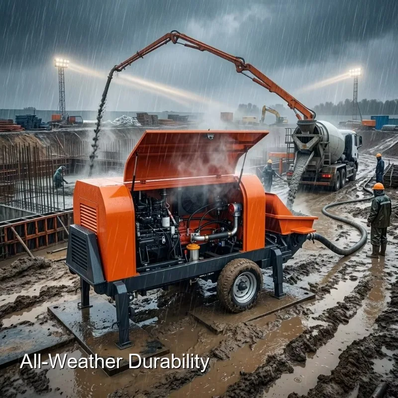 Customized Conquer Rugged Terrains And Remote Locations Using The Versatile Diesel Concrete Pump