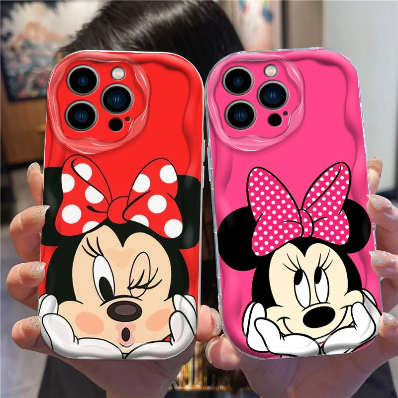 Disney Mickey Mouse For Apple iPhone 15 14 13 12 11 XS XR X Pro Max Plus Wave Oil Funda Phone Case