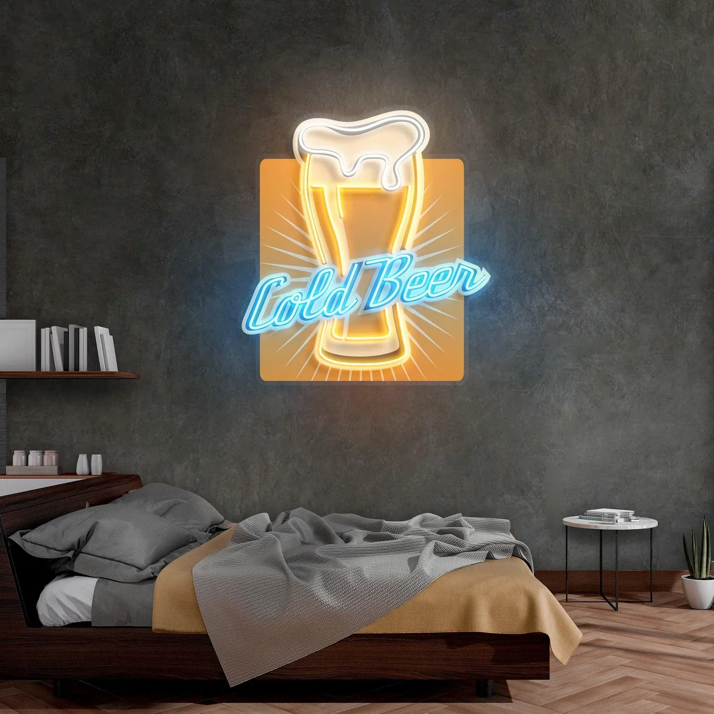 Bar Beer Neon Sign Cocktail Wall Decor Personalized Gifts Home Bar Champagne Club Wall Art Hanging UV Print Bar Sign Game Room