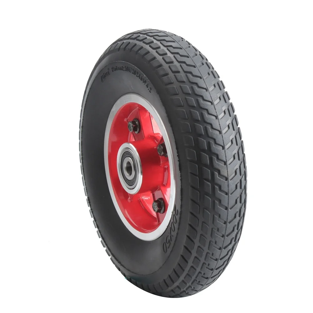 

Цельнолитая резиновая шина для электросамоката, 8 дюймов, размер 200x50, с алюминиевым колесным диском, разработанная для предотвращения попадания воздуха в камеру.