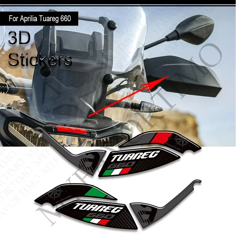 2022-2026 For Aprilia Tuareg 660 RALLY Tank Pad Bike Protection Adventure Handshield Windshield Handguard 3D Stickers Decals