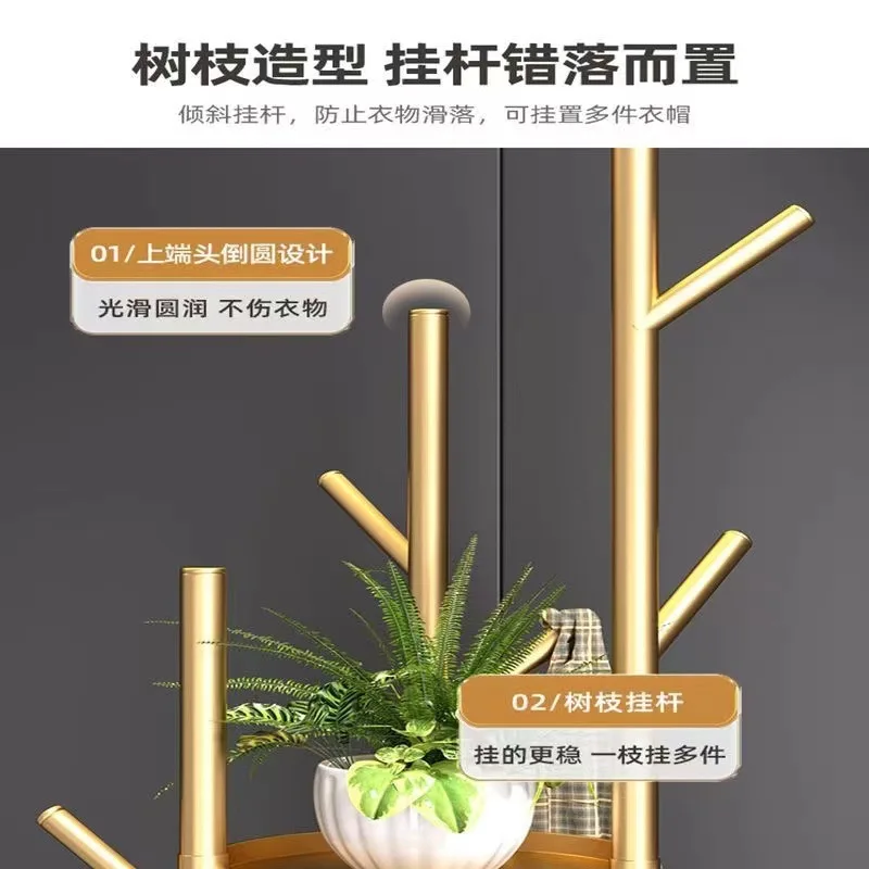 Clothes Rack for Bedroom Floor Standing Coat Rack with Marble Base Portable Simple Garment Hanger Clothing Organizer