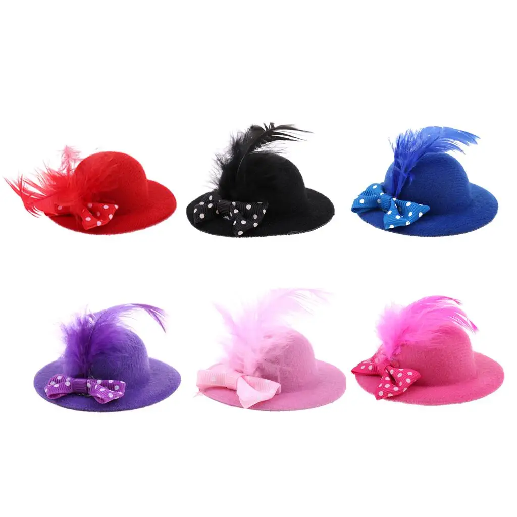 MagiDeal Mode 1Pc Neue Vintage Bowler Puppe Prinzessin Hut Kappe für 28-30cm Puppe Modell Kostüm kleidung Accs 6 Farben