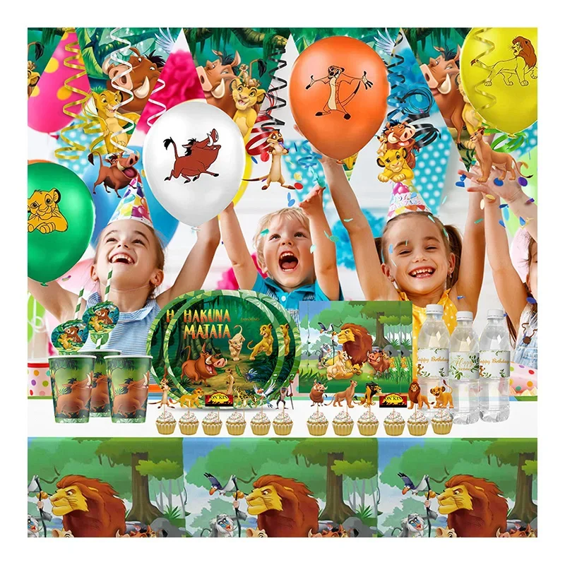 

The Lion King Theme Party Decor Happy Birthday Banner Cake Toppers Kids Boy Jungle Safari St Patrick's Day Baby Shower Supplies