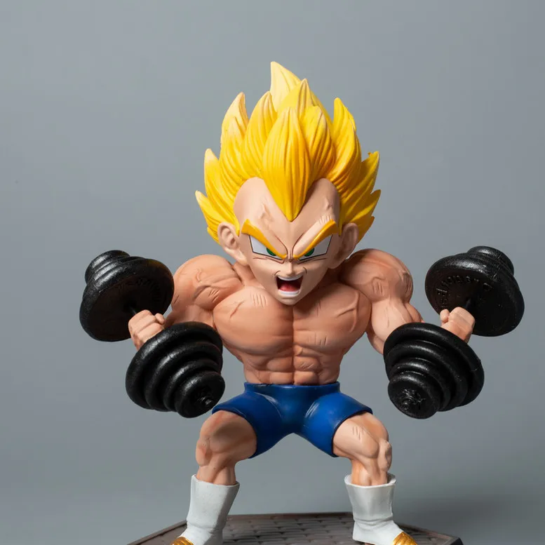 Dragon Ball Z Vegeta Son Gohan Goku Fitness Figure Dbz Muscle Man Model Bodybuilding  Figurine Toy Series Gym Anime Statue