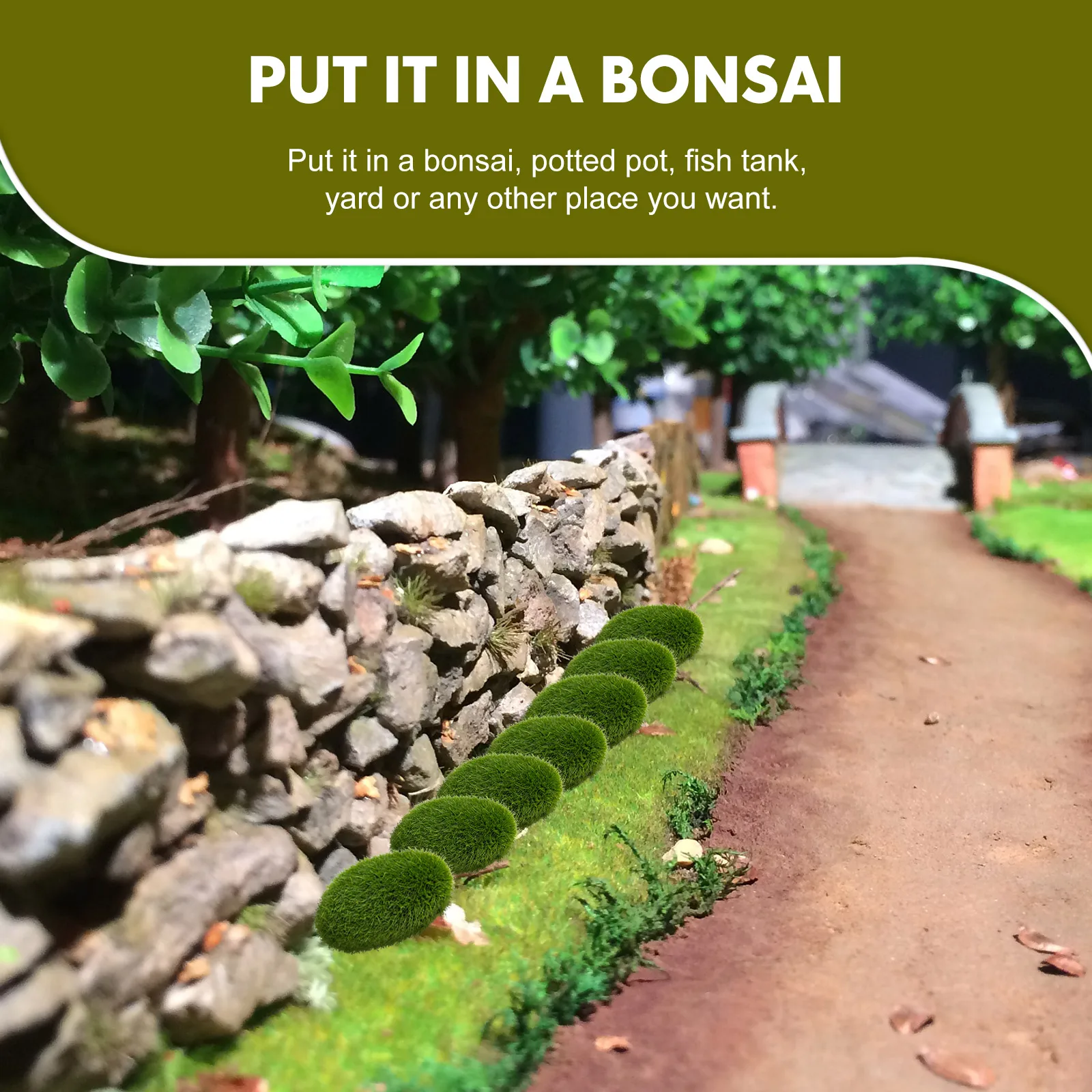 

30pcs Artificial Premium False Moss Artificial Moss Micro Landscape Stone Decors Stones Lifelike Mossy Stones Imitated Green