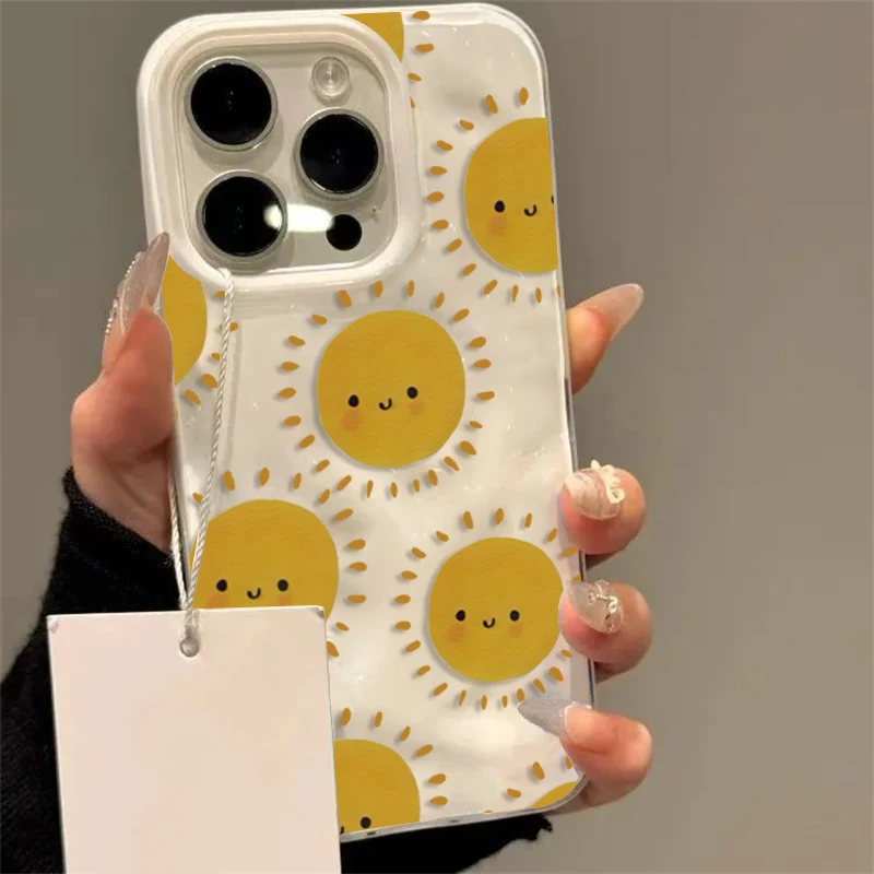Full-Screen Sun Pattern Shockproof TPU Soft Phone Case for iPhone 11 12 13 14 15 16 17 18 Pro Max Drop Proof