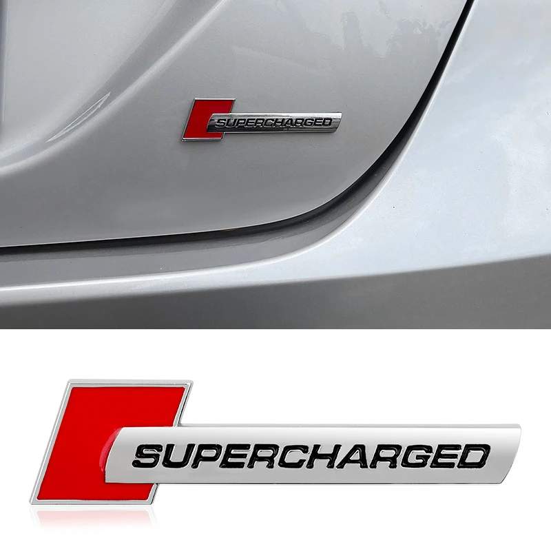 3d Metal Supercharged Emblem Badge Decal Car Sticker For Q7 S Line A6 C6 A8 D4 S4 B8 S6 C5 V6 Supercharged Logo Accessories