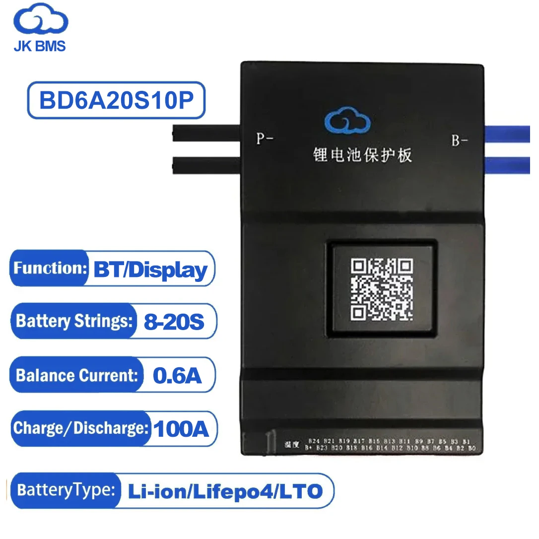 

JK Smart BMS BD6A20S10P 100Ah 8S 10S 12S 13S 14S 15S 16S 24S с 0,6A Active Balance Board Li-Ion Lifepo4 100ah Lto Battery