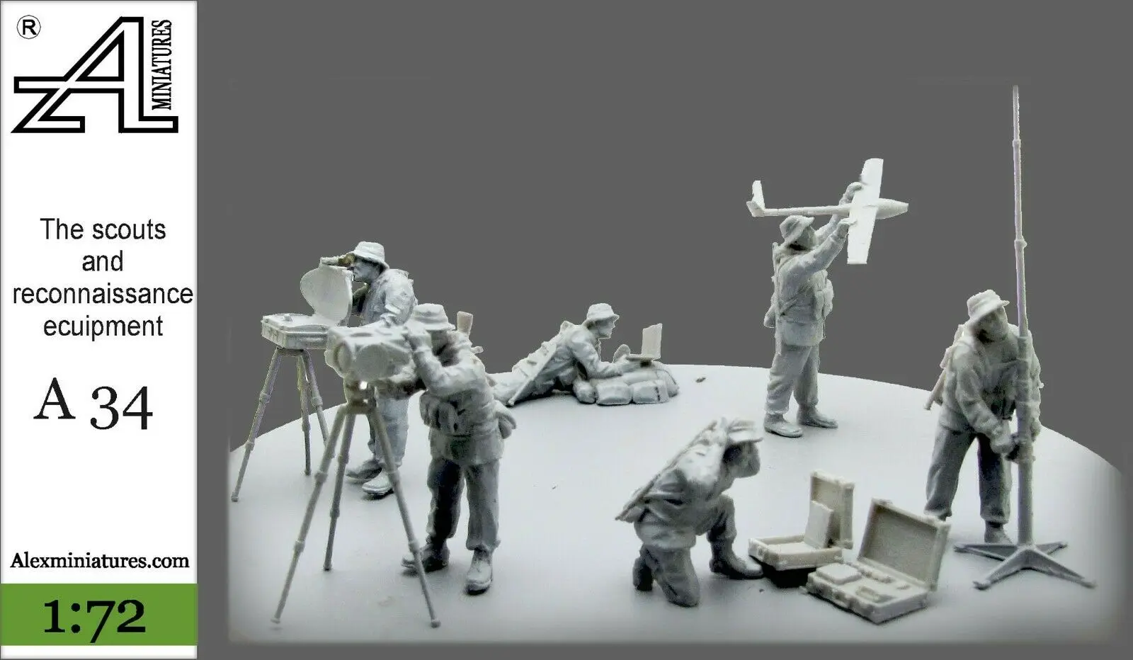 1/72 Scale Die-cast Resin Drawing Scout And Reconnaissance Equipment Scene Layout Model Assembly Package (unpainted)