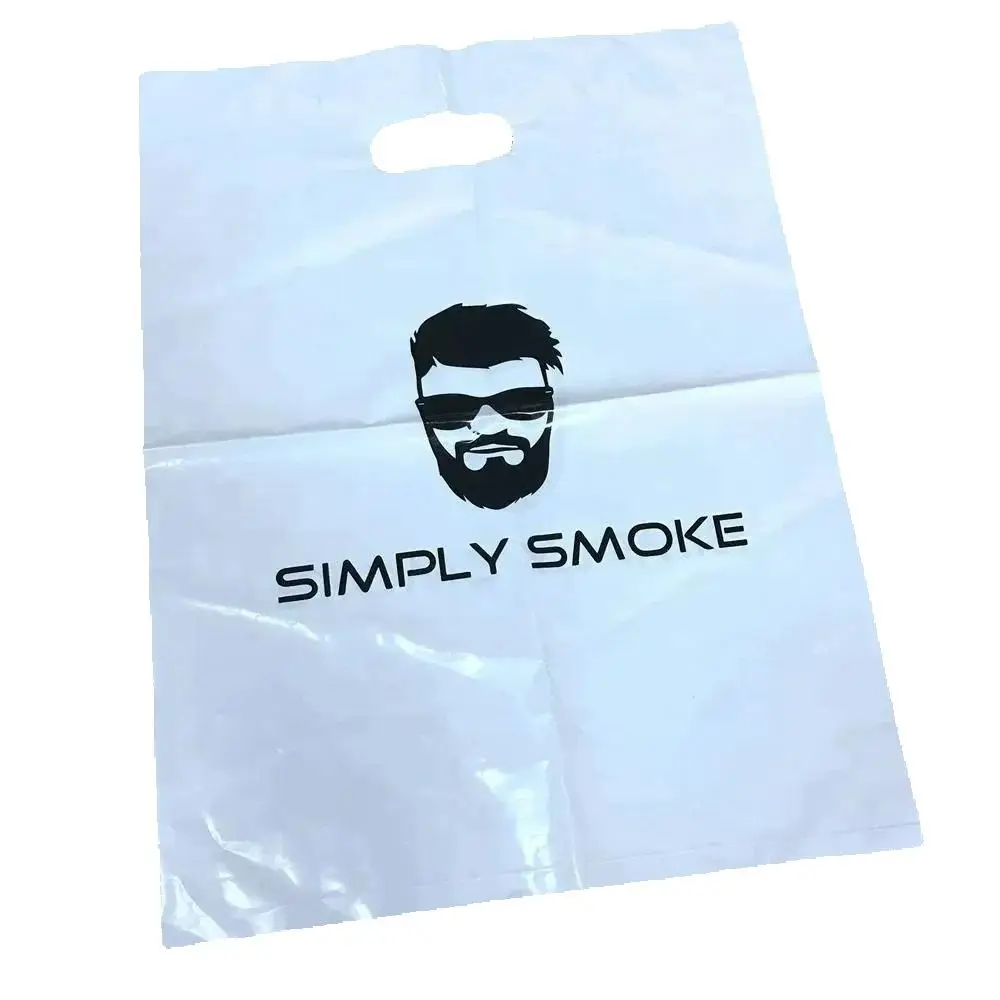 500pcs/Lot Custom Logo Design Printed Luxury Waterproof Shopping Bags LDPE Die Cut Handle Plastic Bag Gifts Clothing Packaging