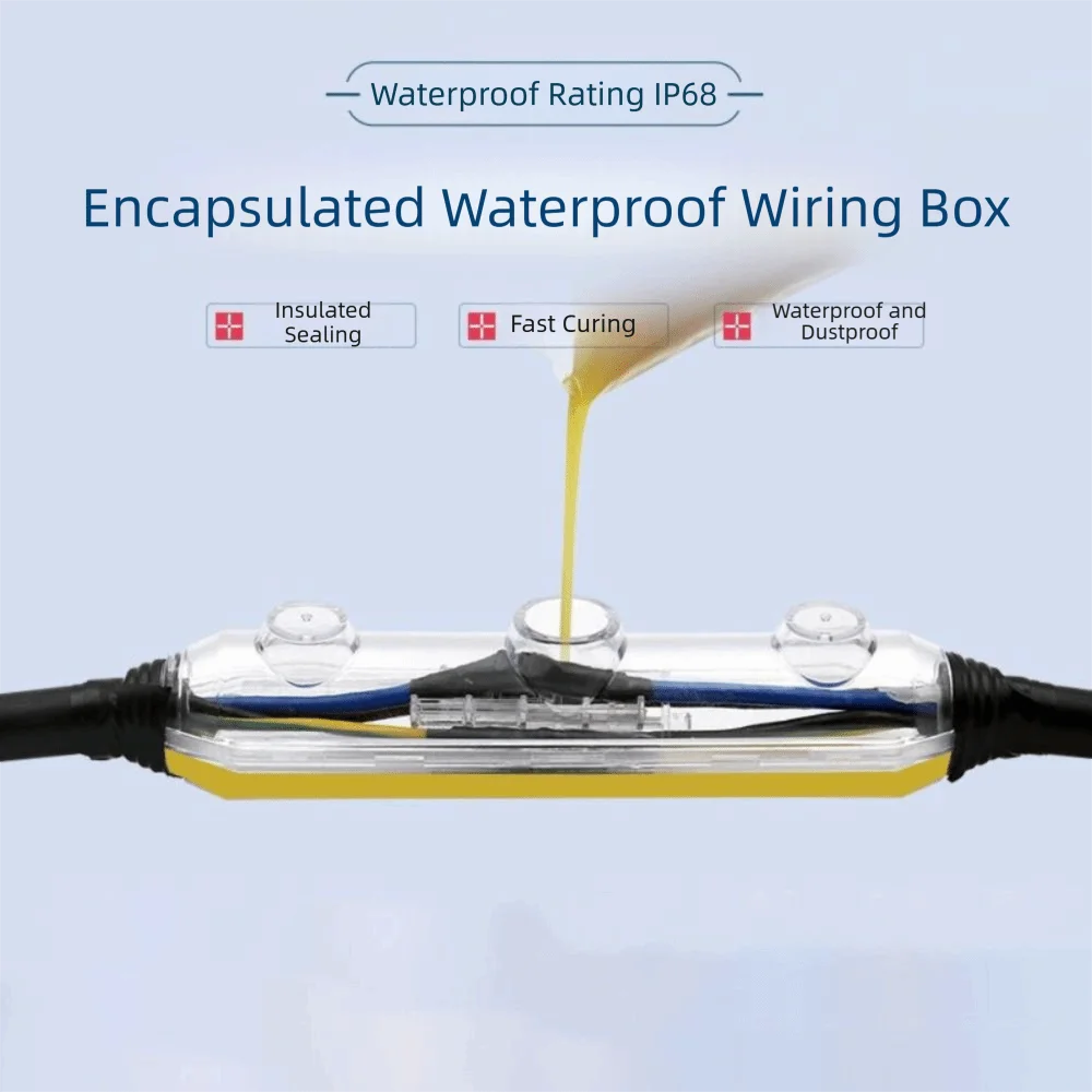 1kv Rated Waterproof Junction Box Submersible Cable Seal Outdoor Junction Box Light Strip Protective Buried Design